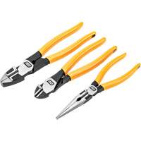 PITBULL Dipped Handle Electrician's Plier Set, 3 Pieces Trail Hammer and Bolt