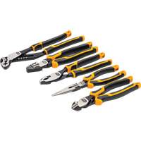 PITBULL Cushion Grip Pliers Set in Foam Storage Tray, 5 Pieces Trail Hammer and Bolt
