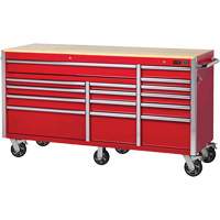 PRC7215 Armoire roulante de s&eacute;rie Pro, 15 tiroirs, 72" la x 24" p x Rouge Trail Hammer and Bolt