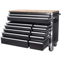 HDRC5212 Armoire mobile de s&eacute;rie HD, 12 tiroirs, 51-1/4" la x 21" p x 40-3/10" h, Noir Trail Hammer and Bolt