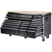 HDRC7220 Armoire mobile de s&eacute;rie HD, 20 tiroirs, 72" la x 24" p x 42-3/10" h, Noir Trail Hammer and Bolt