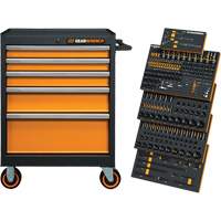 Jeu d'outils de m&eacute;canicien dans des plateaux modulaires en mousse avec conteneur de rangement, 247 morceaux Trail Hammer and Bolt