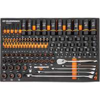 Jeu d'outils de m&eacute;canicien dans des plateaux modulaires en mousse avec conteneur de rangement, 247 morceaux Trail Hammer and Bolt