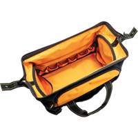 Professional 20" Tool Bag, Nylon, 33 Pockets, Black/Orange Trail Hammer and Bolt