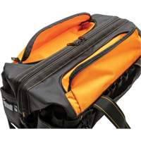 Professional 20" Tool Bag, Nylon, 33 Pockets, Black/Orange Trail Hammer and Bolt