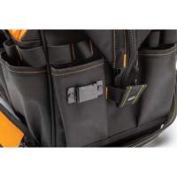Professional 20" Tool Bag, Nylon, 33 Pockets, Black/Orange Trail Hammer and Bolt
