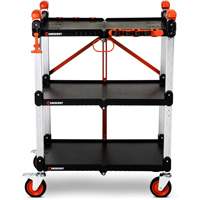 Chariot de chantier pliable &agrave; 3 &eacute;tag&egrave;res SITERUNNER, 30-3/5" lo x 20" la x 42-1/2" h, Noir Trail Hammer and Bolt