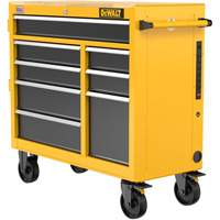 Heavy-Duty Mobile Workstation, 8 Drawers, 40" W x Yellow Trail Hammer and Bolt
