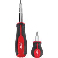 11-in-1 Multi-Bit Screwdriver & 6-in-1 Stubby Multi-Bit Screwdriver Set, 3"/9-4/5" L, Cushion Grip Handle Trail Hammer and Bolt