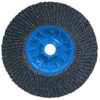 Disque &agrave; lamelles POWERBLEND TRM QC, 5" x 5/8"-11, Type 27, Grain Z40, Alumine de zirconium Trail Hammer and Bolt