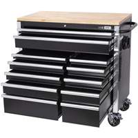 Armoire mobile de s&eacute;rie HDRC4112 HD, 12 tiroirs, 41" la x 21" p x 40-3/10" h, Noir Trail Hammer and Bolt