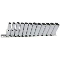 Jeu de douilles m&eacute;triques &agrave; 12 pans SS3812DM-12, 12 Mcx, Prise de 3/8", Profond Trail Hammer and Bolt