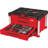 Ensemble de 64 outils &agrave; main avec boîte &agrave; outils PACKOUT &agrave; 4 tiroirs, 16-3/10" x 22-1/5" x 14-3/10", Noir/Rouge Trail Hammer and Bolt