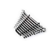 Jeu de cl&eacute;s SAE &agrave; 12 pans et 90 dents, T&ecirc;te articul&eacute;e/Combinaison &agrave; cliquet, 10 morceaux, Imp&eacute;rial Trail Hammer and Bolt