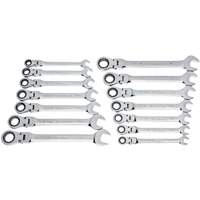 Jeu de cl&eacute;s &agrave; 12 pans et 72 dents, T&ecirc;te articul&eacute;e/Combinaison &agrave; cliquet, 14 morceaux, Imp&eacute;rial et m&eacute;trique Trail Hammer and Bolt