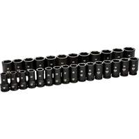 Jeu de douilles m&eacute;triques &agrave; 6 pans, 28 Mcx, Chocs, Prise de 3/4", Profond Trail Hammer and Bolt