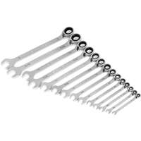 Jeu de cl&eacute;s &agrave; cliquets r&eacute;versibles SAE &agrave; 12 pans et 90 dents, Combinaison &agrave; cliquet, 14 morceaux, Imp&eacute;rial Trail Hammer and Bolt