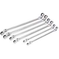 Jeu de cl&eacute;s &agrave; cliquet double m&eacute;triques &agrave; 12 pans et 90 dents Gearbox, T&ecirc;te articul&eacute;e, 6 morceaux, M&eacute;trique Trail Hammer and Bolt