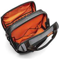 Sac ouvert de 17" pour outils d'ouvrier, Polyester, 3 pochettes, Noir/Gris/Orange Trail Hammer and Bolt
