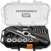 SAE Ratcheting Tap & Die Set, 15 Pieces Trail Hammer and Bolt