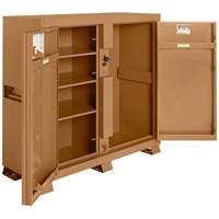 Model 111 Jobsite Cabinet with Padlock, Steel, 47.5 Cubic Feet, Tan Trail Hammer and Bolt