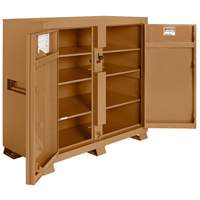 Model 139 Jobsite Cabinet with Padlock, Steel, 59.4 Cubic Feet, Tan Trail Hammer and Bolt
