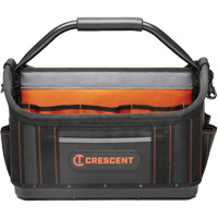 Sac ouvert de 17" pour outils d'ouvrier, Polyester, 25 pochettes, Noir/Orange Trail Hammer and Bolt