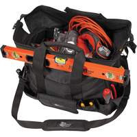 Sac &agrave; outils Phantom 18" pour entrepreneur, Polyester balistique, 25 pochettes, Noir Trail Hammer and Bolt