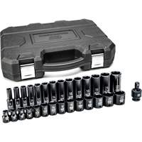 Jeu de douilles m&eacute;triques &agrave; 6 pans, 29 Mcx, Chocs, Prise de 3/8", Profond Trail Hammer and Bolt