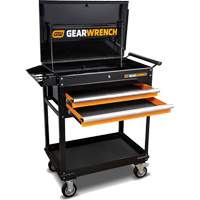 Utility Cart, 2 Drawers, 32-1/2" W x 42" H, Black/Orange Trail Hammer and Bolt
