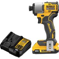 Brushless Cordless Impact Driver Kit, 1/4", 1700 in-lbs Max. Torque, 20 V, Lithium-Ion Trail Hammer and Bolt