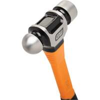 Ball Pein Hammer, 24 oz. Head Weight, Plain/Polished Face, Fibreglass Handle Trail Hammer and Bolt
