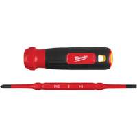 2-in-1 1000V Insulated Flip Shank Multi-Bit Screwdriver, 8-4/5" L, Cushion Grip Handle Trail Hammer and Bolt
