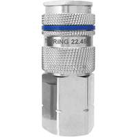 QUIKSILVER Industrial Quick Coupler, Nickel Plated Brass, 1/2", Female NPT, 500 psi Trail Hammer and Bolt