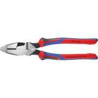 High Leverage Lineman's Pliers New England with Fish Tape Puller, Crimper & KNIPEXTEND Handle Trail Hammer and Bolt
