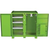 Armoire de rangement d'&eacute;PI sur place, Acier, Vert lime haute visibilit&eacute; Trail Hammer and Bolt