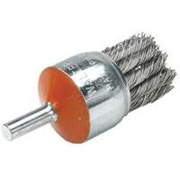 Mounted Knot-Twisted Wire Brush, 1-1/8" Dia., 0.02" Wire Dia., 1/4" Shank Trail Hammer and Bolt