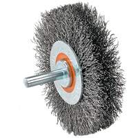 Mounted Crimped Wire Wheel, 3" Dia., 0.0118" Fill Trail Hammer and Bolt