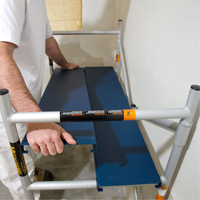 Mobile Work Scaffolding - Mini Scaffoldings, Aluminum Frame, 42" D x 48-1/2" H Trail Hammer and Bolt