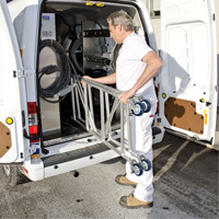 Mobile Work Scaffolding - Mini Scaffoldings, Aluminum Frame, 42" D x 48-1/2" H Trail Hammer and Bolt