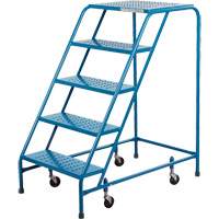 Escabeau roulant, 5 marches, Largeur de la marche 18", Hauteur de la plateforme 46", Acier Trail Hammer and Bolt