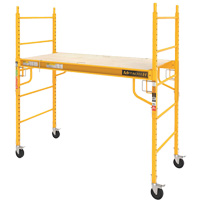 Mobile Work Scaffolding - Maxi Square Scaffolding, Steel Frame, 74" D x 74" H Trail Hammer and Bolt