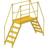 Crossover Ladder, 115-1/2" Overall Span, 50" H x 60" D, 24" Step Width Trail Hammer and Bolt