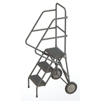 Rolling Ladder, 3 Steps, Serrated, 30" High Trail Hammer and Bolt