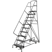 &eacute;chelles roulantes multidirectionnelles, 10 marches, Largeur de la marche 24", Hauteur de la plateforme 100", Acier Trail Hammer and Bolt