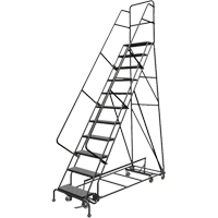 &eacute;chelles roulantes multidirectionnelles, 11 marches, Largeur de la marche 24", Hauteur de la plateforme 110", Acier Trail Hammer and Bolt