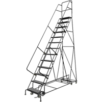 &eacute;chelles roulantes multidirectionnelles, 13 marches, Largeur de la marche 24", Hauteur de la plateforme 130", Acier Trail Hammer and Bolt