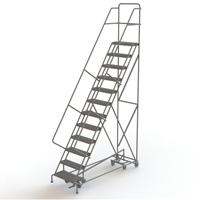 &eacute;chelles roulantes multidirectionnelles, 12 marches, Largeur de la marche 24", Hauteur de la plateforme 120", Acier Trail Hammer and Bolt