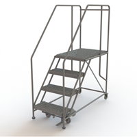 Plateforme de travail mobile, Acier, 4 Marches, 40" ha, 35" p, 24" Marche, Stri&eacute; Trail Hammer and Bolt