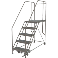 Plateforme de travail mobile, Acier, 5 Marches, 50" ha, 35" p, 24" Marche, Stri&eacute; Trail Hammer and Bolt